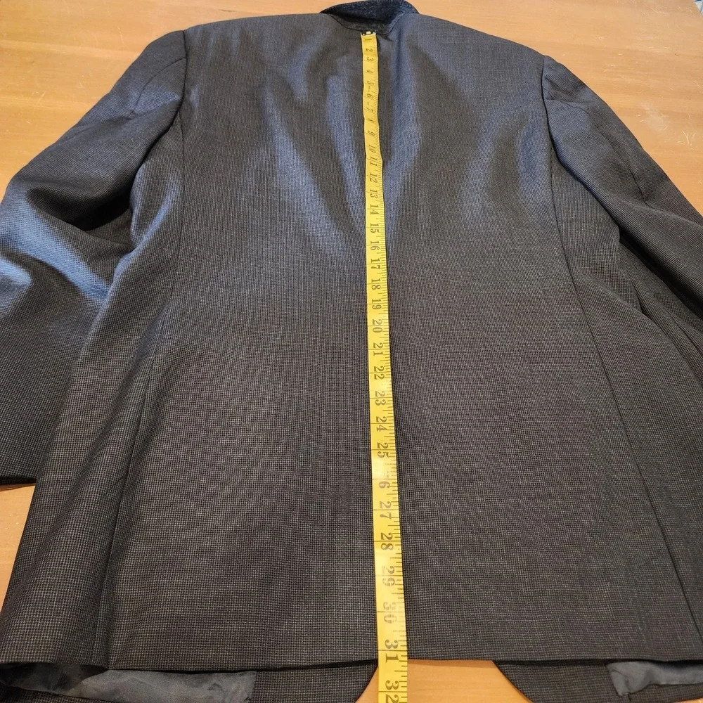 Southwick USA‎ Sharkskin Wool Suit Jacket 40R Gray Sport Coat Classic Tailored